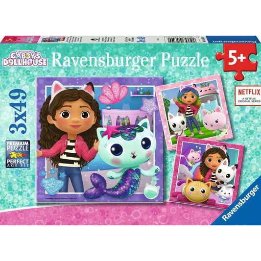 Ravensburger Puzzle - Gabby's Dollhouse: Spielzeit mit Gabby, 3 x 49 Teile