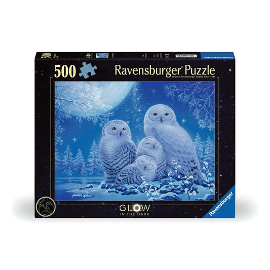 Ravensburger Puzzle - Glow in the Dark: Eulen im Mondschein, 500 Teile