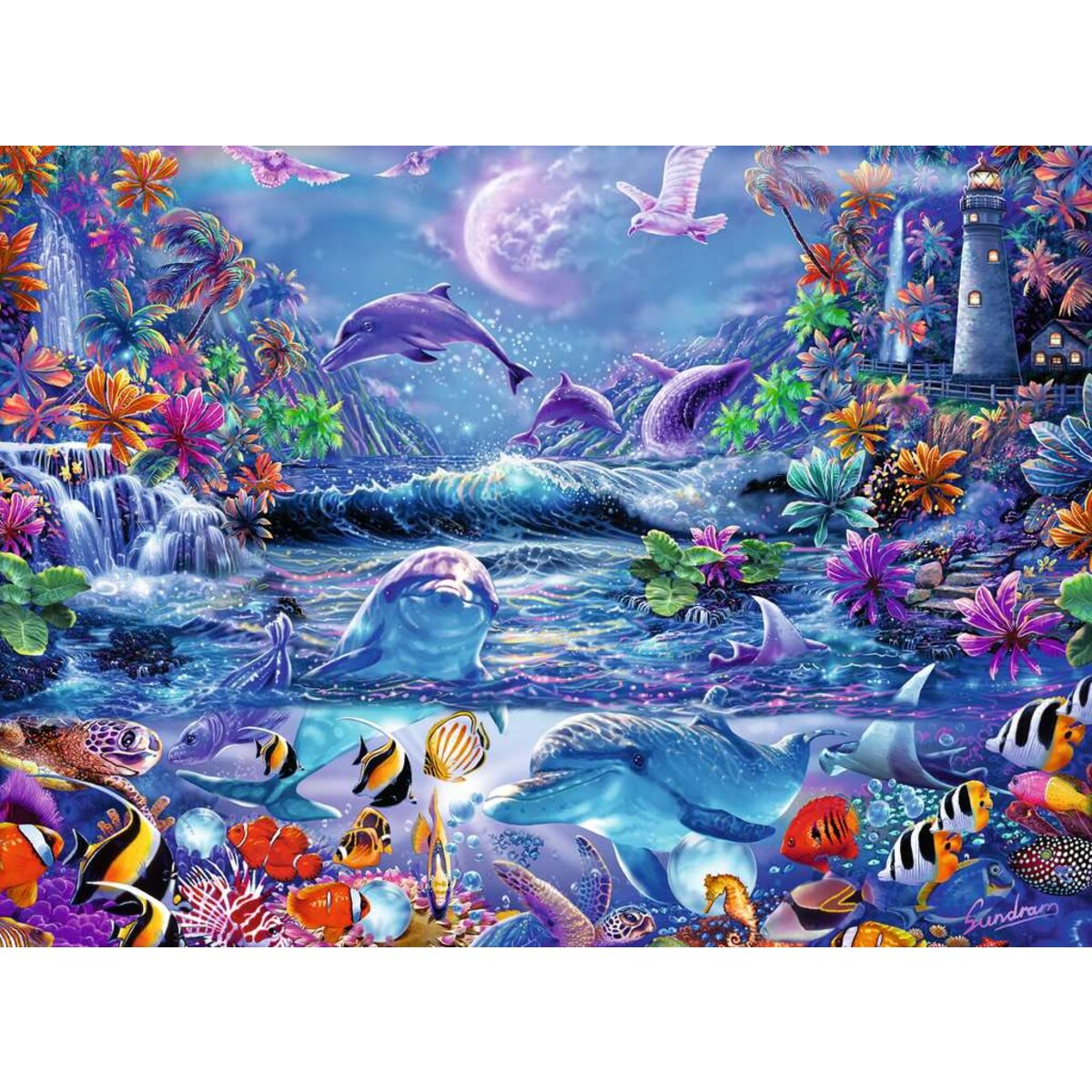 Ravensburger Puzzle - Glow in The Dark: Im Zauber des Mondlichts, 500 Teile
