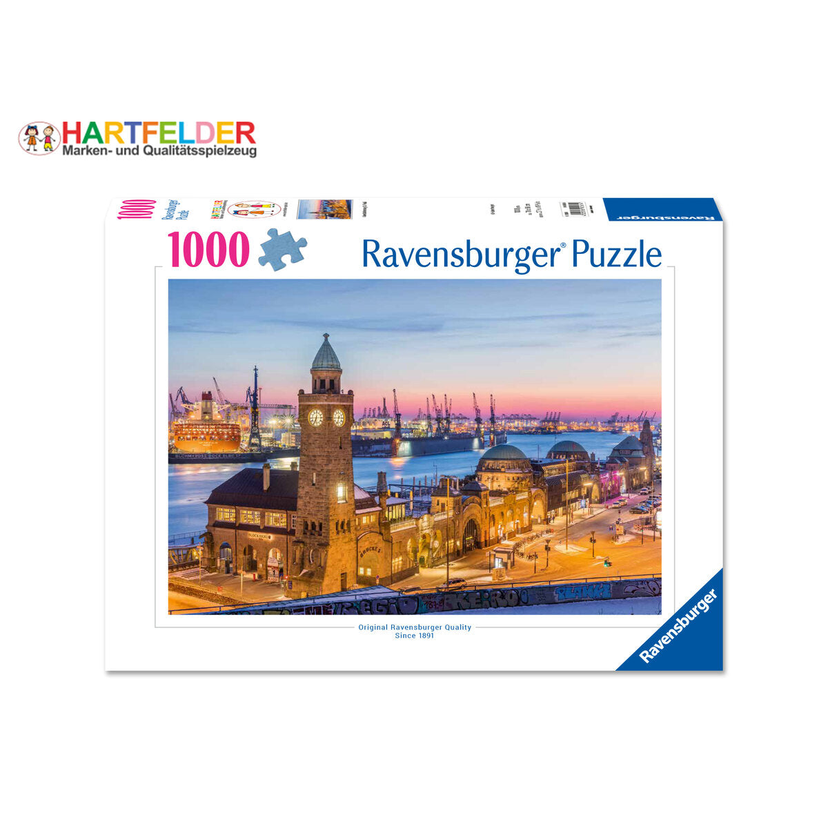 Ravensburger Puzzle - Hamburg Abendstimmung St. Pauli Landungsbrücken, 1000 Teile