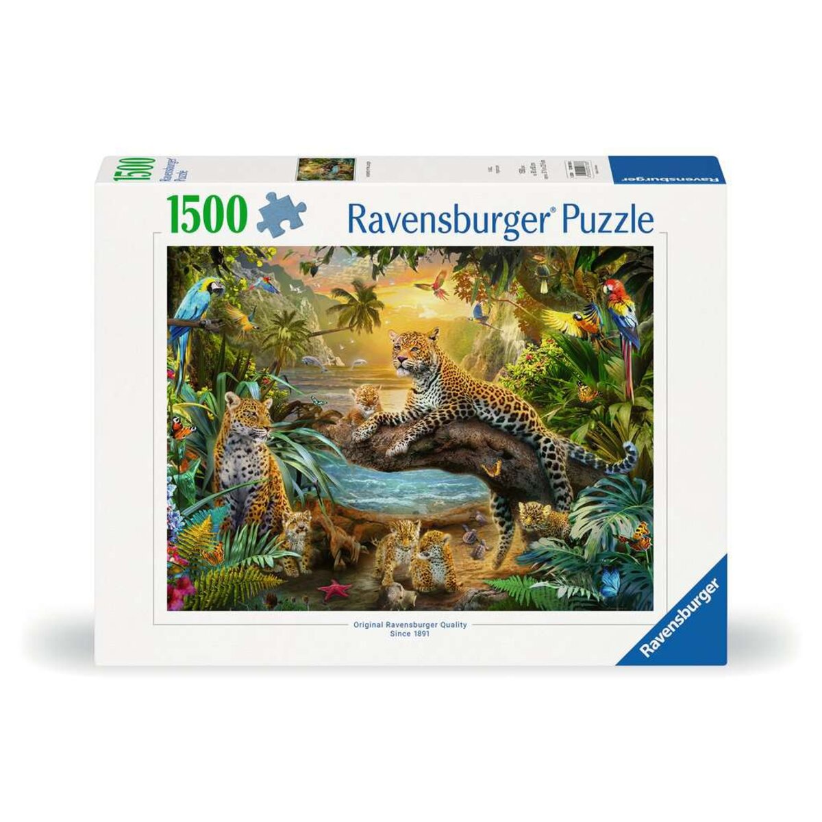 Ravensburger Puzzle - Leopardenfamilie im Dschungel, 1500 Teile