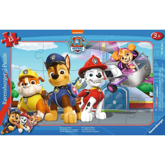 Ravensburger Puzzle - Paw Patrol: Vier mutige Retter, 15 Teile