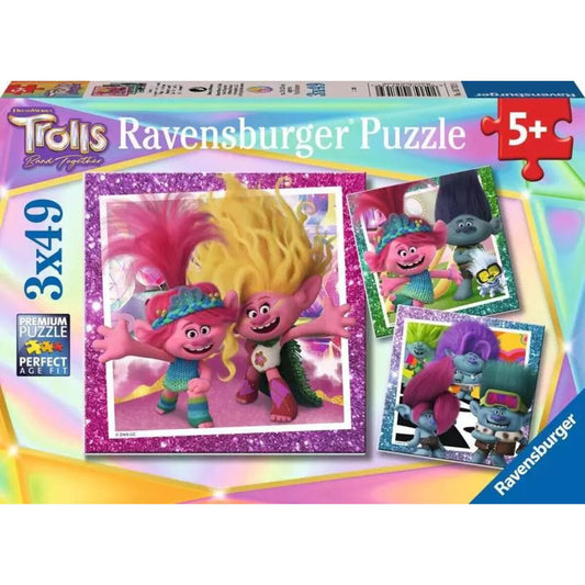 Ravensburger Puzzle - Trolls 3,  3 x 49 Teile