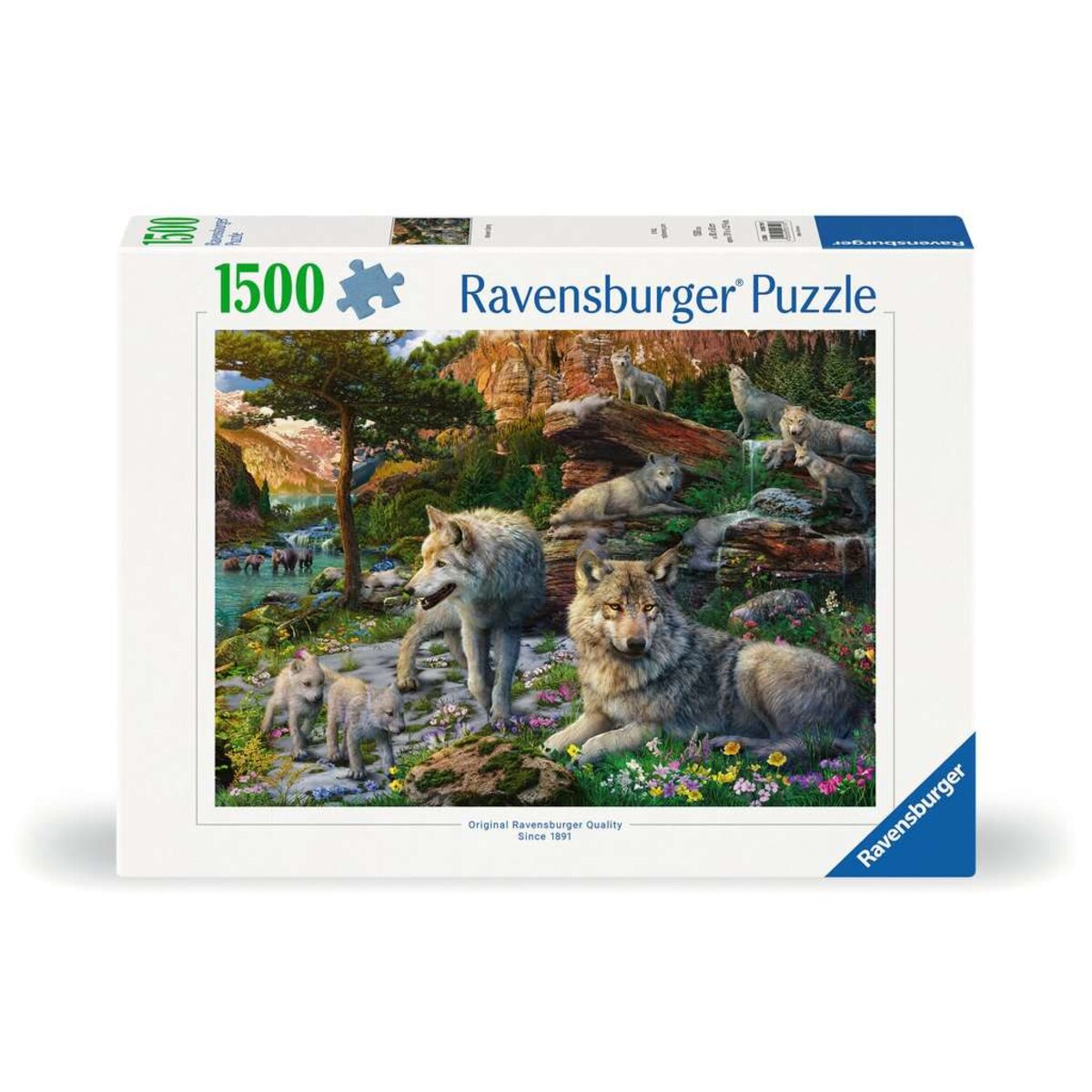 Ravensburger Puzzle - Wolfsrudel im Frühlingserwachen, 1500 Teile