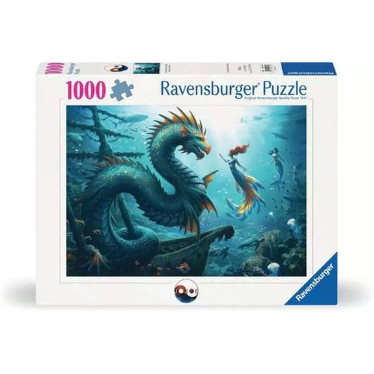 Ravensburger Puzzle 1000 Teile Verzauberte Tiefen Drache Meerjungfrau Schildkröten