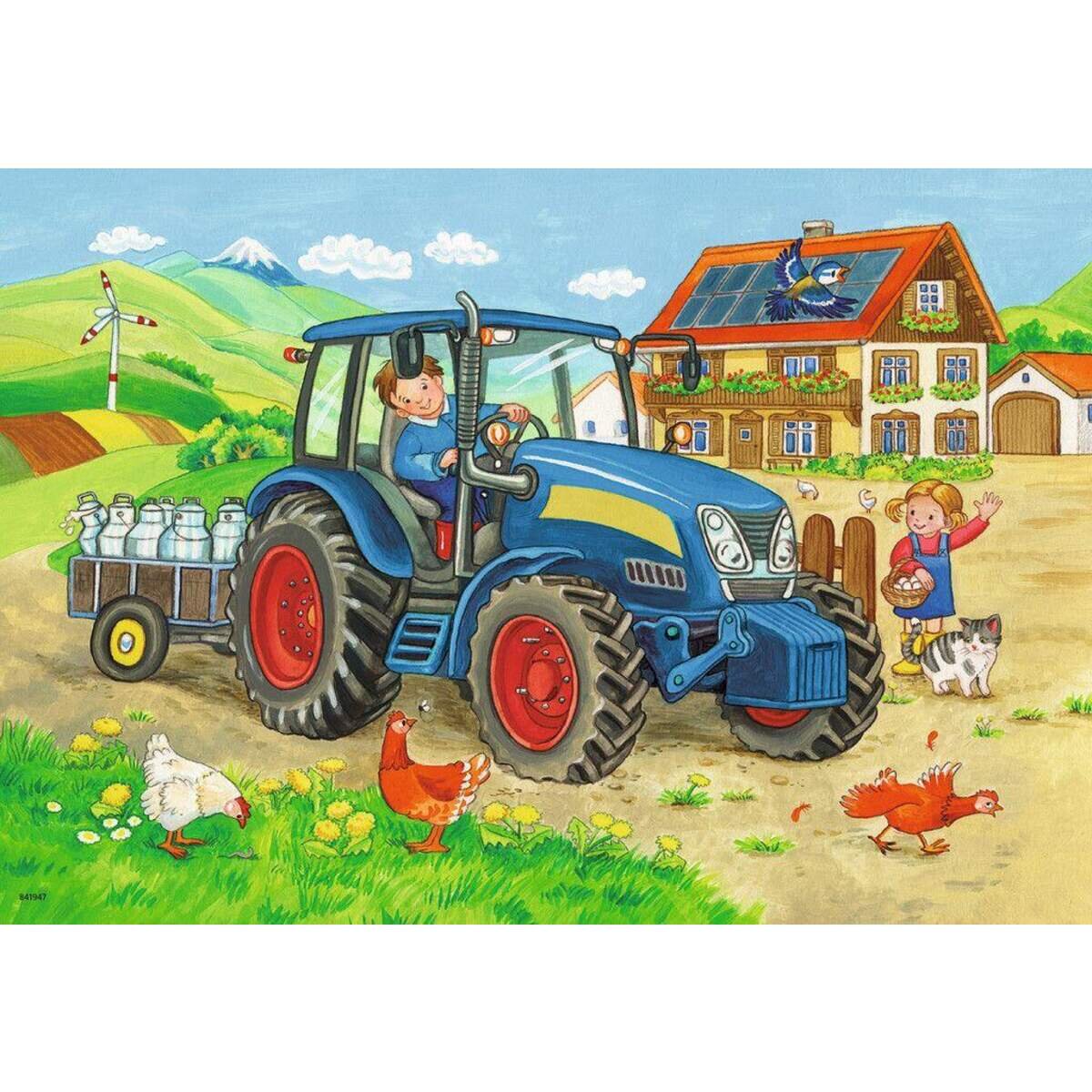 Ravensburger Puzzle Baustelle und Bauernhof 2x12 Teile