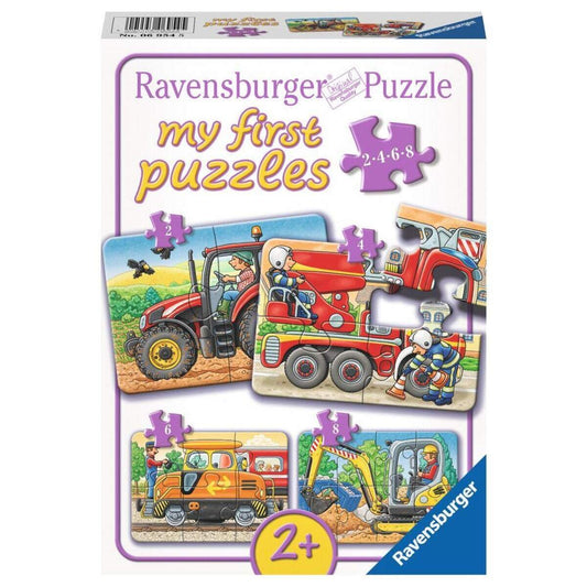 Ravensburger Puzzle Bei der Arbeit, 4 Puzzle