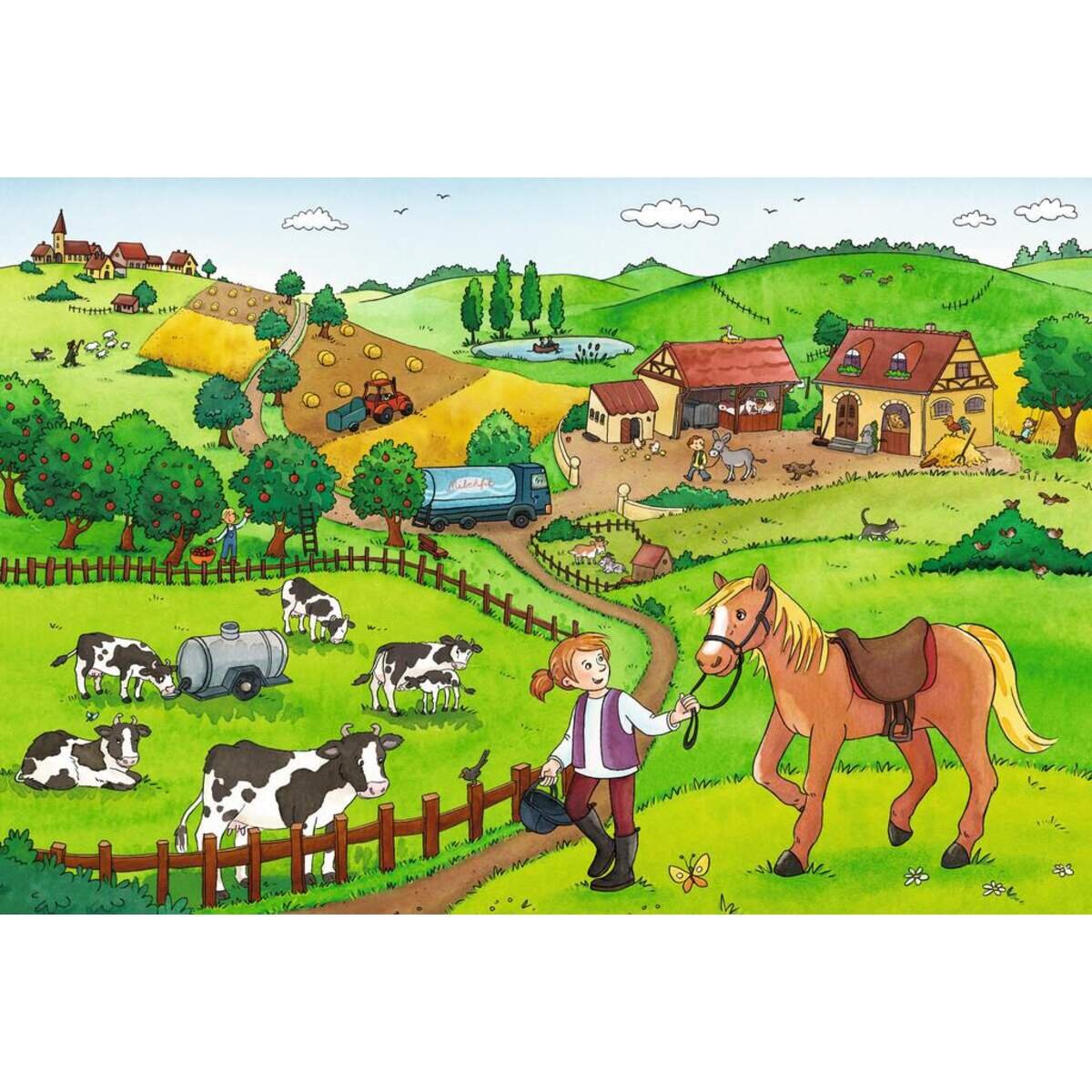 Ravensburger Puzzle Fleißig auf dem Bauernhof, 2 x 12 Teile