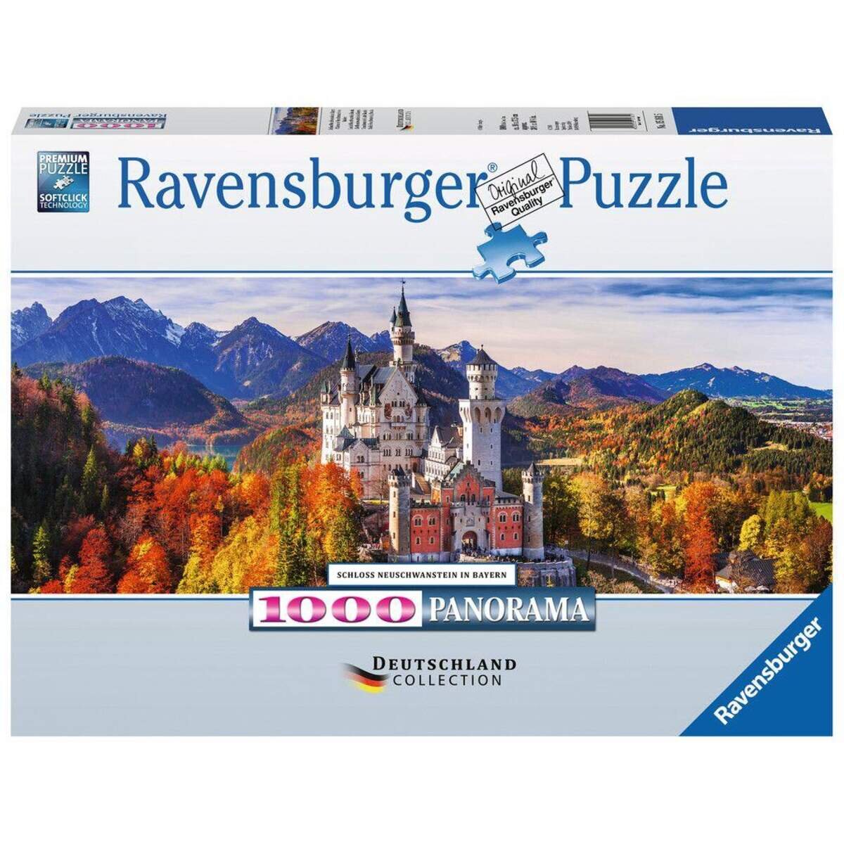 Ravensburger Puzzle Panorama Schloss Neuschwanstein in Bayern, 1000 Teile