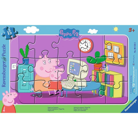 Ravensburger Puzzle Peppa Wutz am Computer, 15 Teile