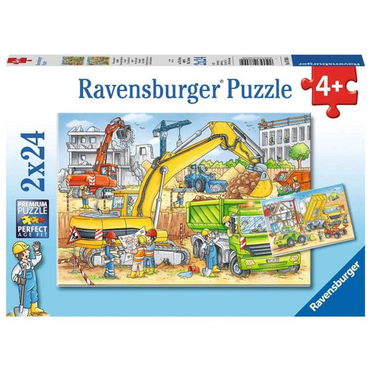 Ravensburger Puzzle Viel zu tun auf der Baustelle 2x24 Teile