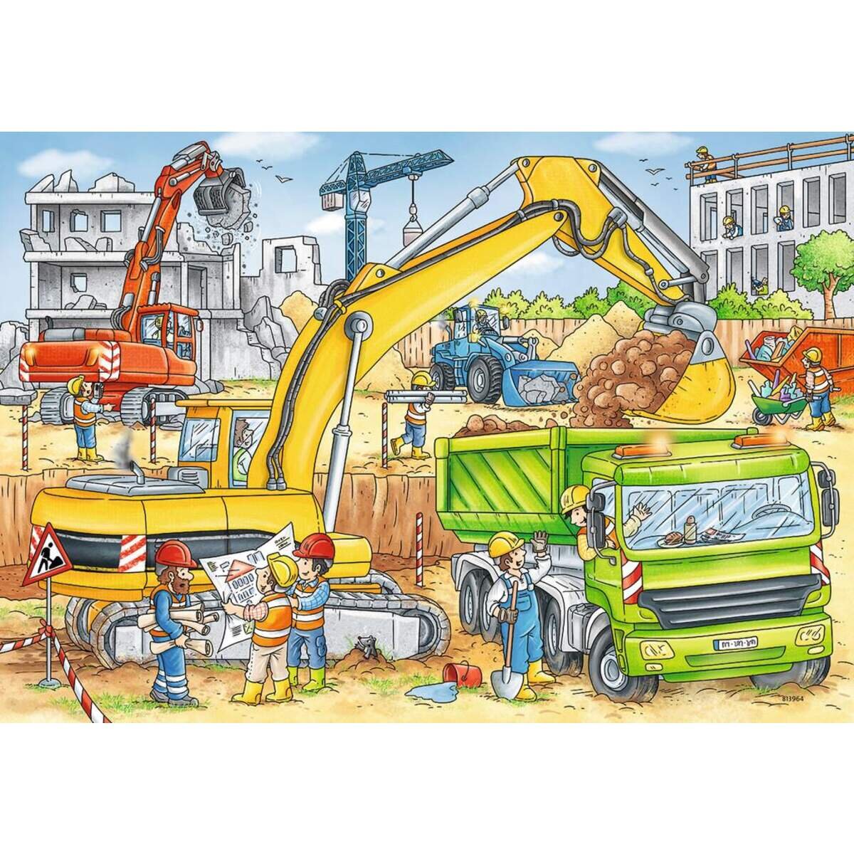 Ravensburger Puzzle Viel zu tun auf der Baustelle 2x24 Teile