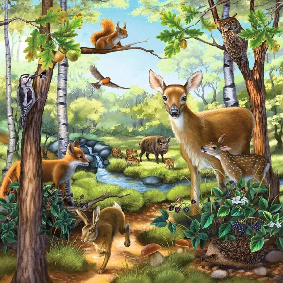 Ravensburger Puzzle Wald-/Zoo-/Haustiere, 3 x 49 Teile