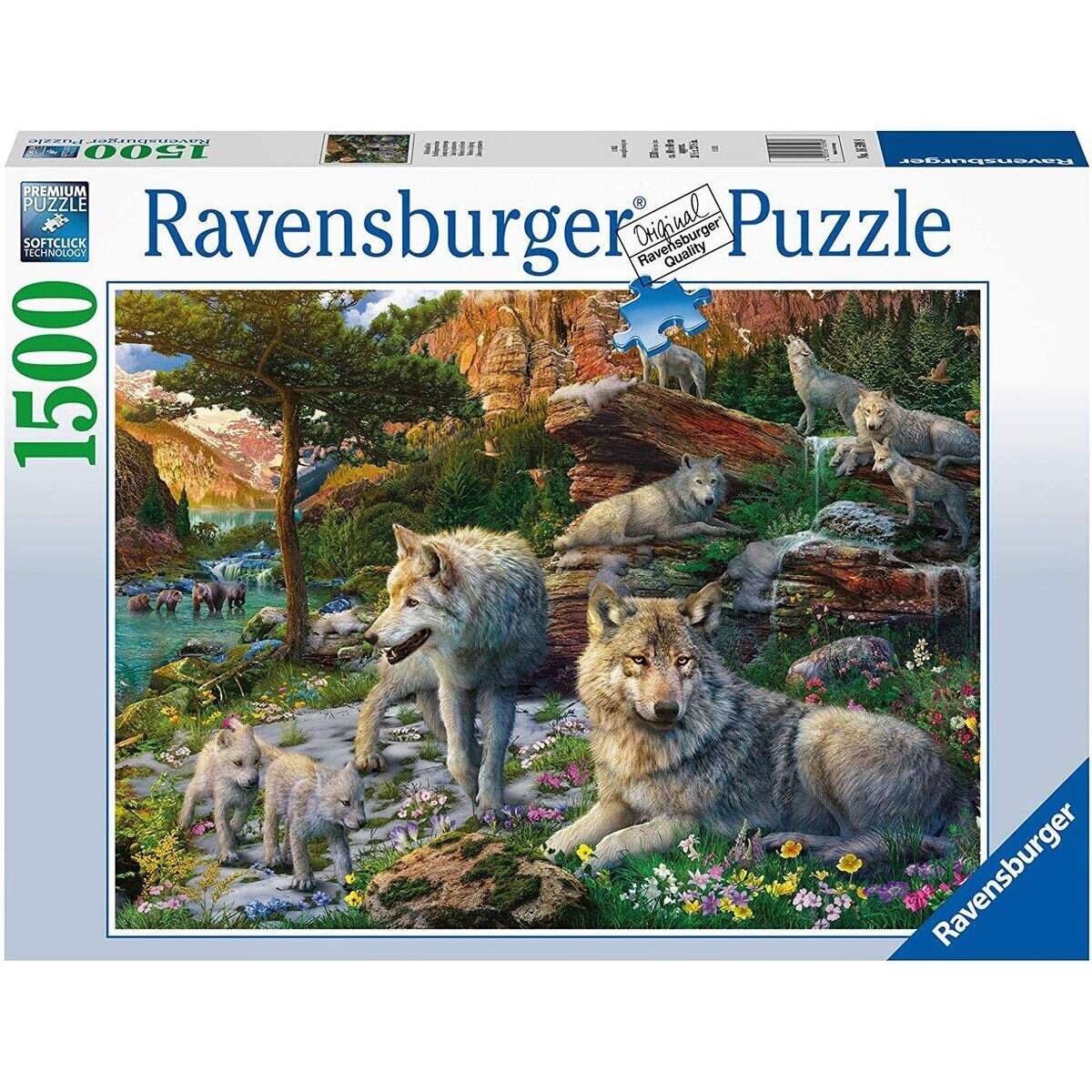 Ravensburger Puzzle Wolfsrudel im Frühlingserwachen, 1500 Teile