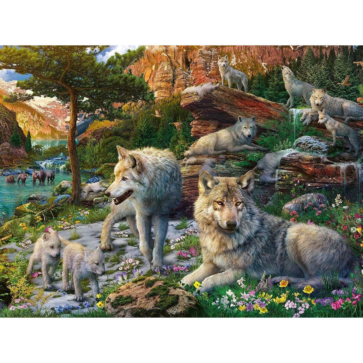 Ravensburger Puzzle Wolfsrudel im Frühlingserwachen, 1500 Teile