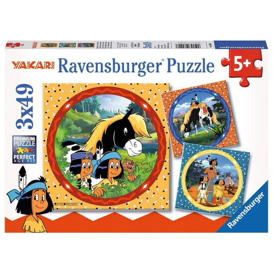 Ravensburger Puzzle Yakari, der tapfere Indianer, 3x49 Teile