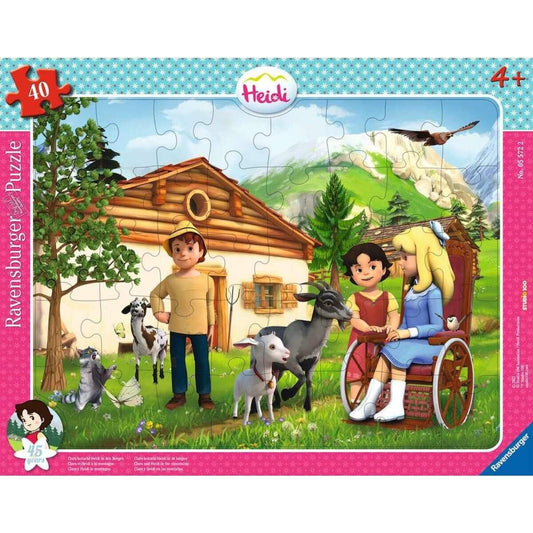 Ravensburger Rahmenpuzzle - Clara besucht Heidi in den Bergen, 40 Teile