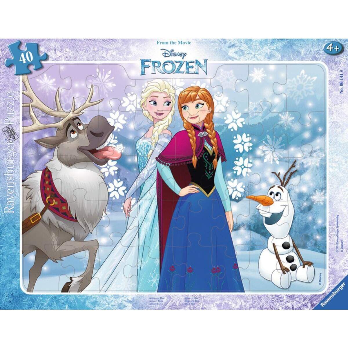 Ravensburger Rahmenpuzzle Disney Frozen Anna und Elsa, 40 Teile