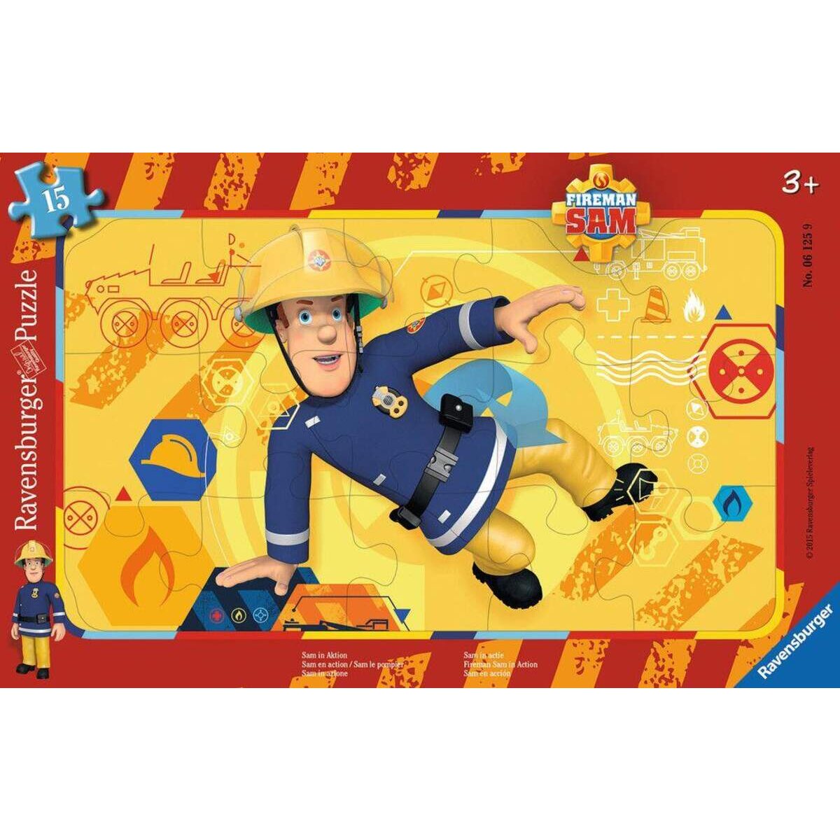 Ravensburger Rahmenpuzzle Feuerwehrmann Sam in Aktion, 15 Teile