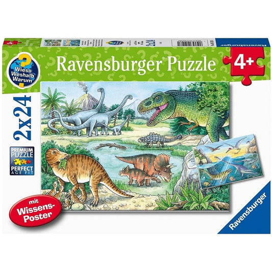 Ravensburger Saurier und ihre Lebensräume, 2 x 24 Teile