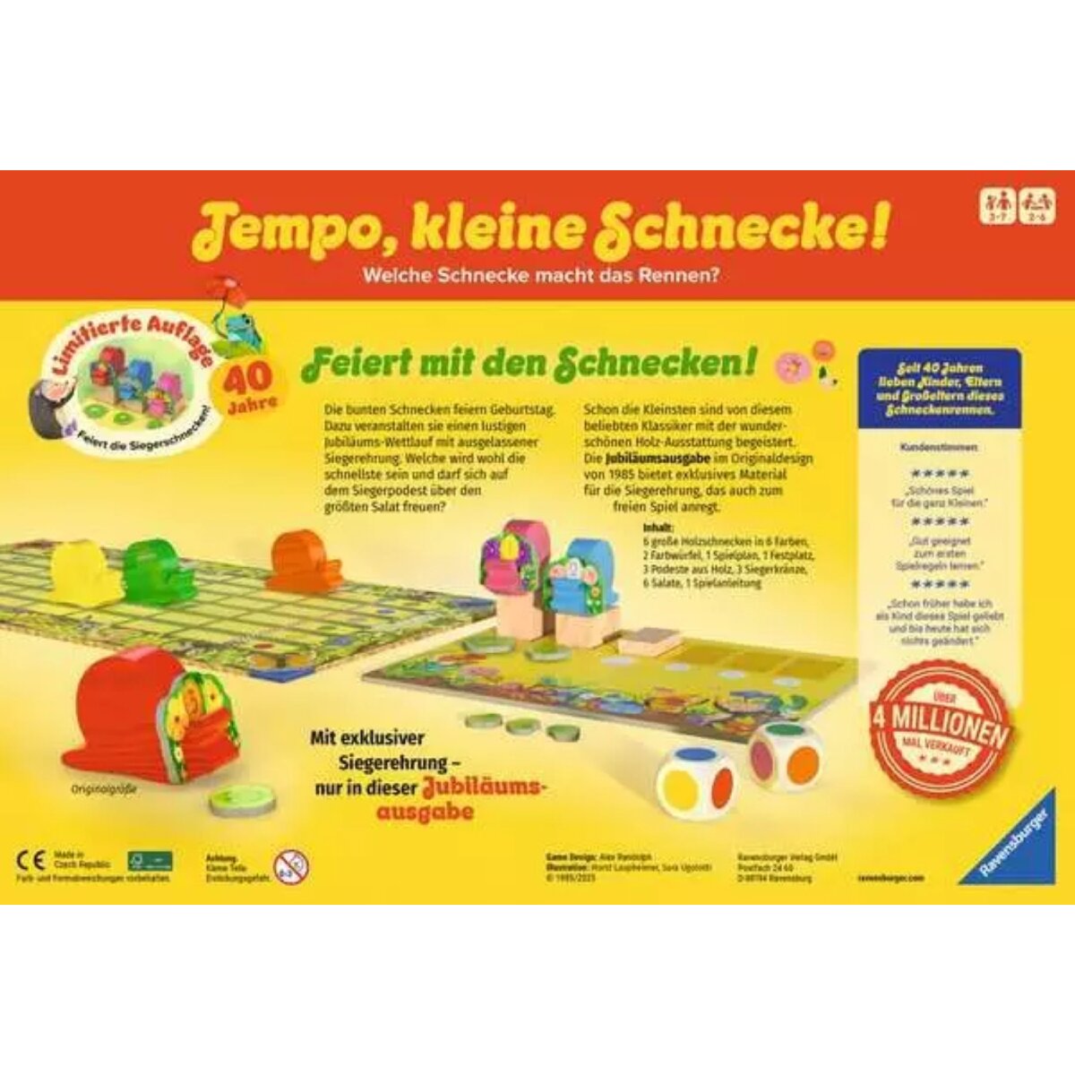 Ravensburger Tempo kleine Schnecke! 40 Jahre jubiläumsedition Kinderspiel