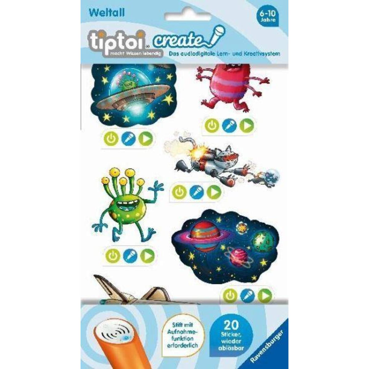 Ravensburger tiptoi create, Stickerbögen Weltall