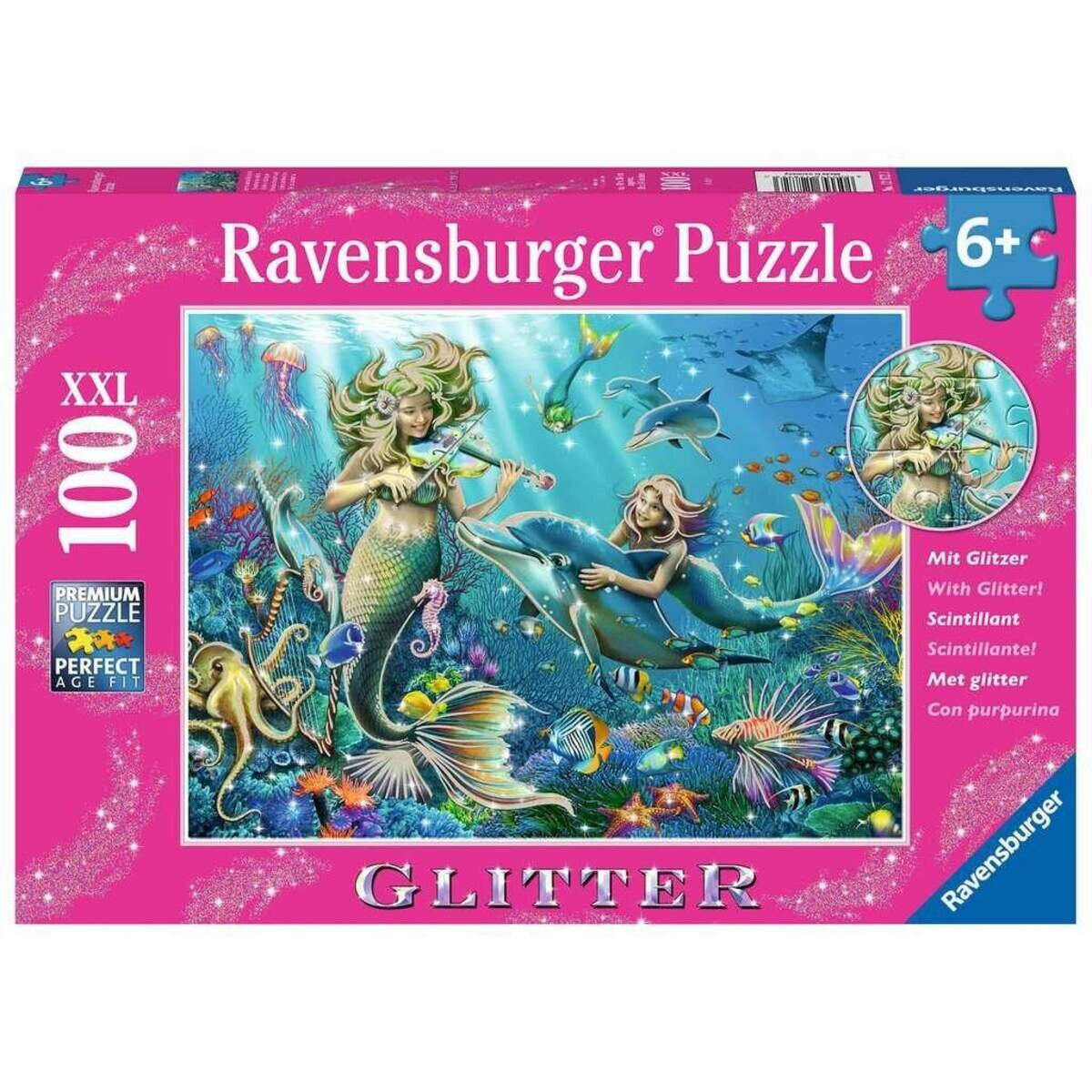 Ravensburger XXL Glitzer-Puzzle Unterwasserschönheiten, 100 Teile