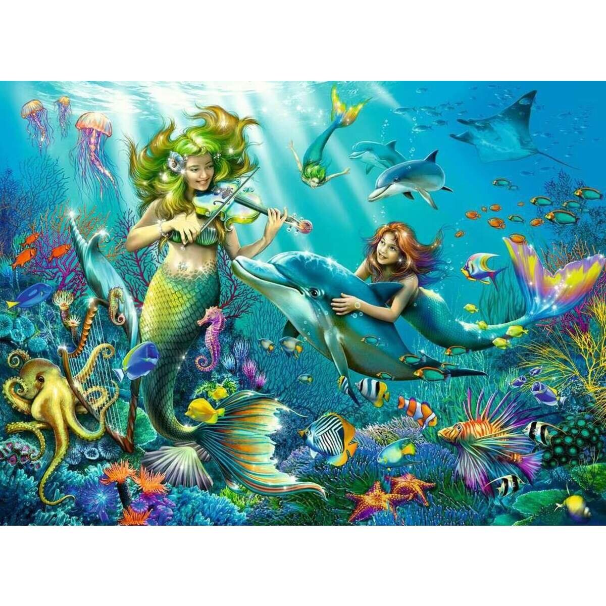 Ravensburger XXL Glitzer-Puzzle Unterwasserschönheiten, 100 Teile