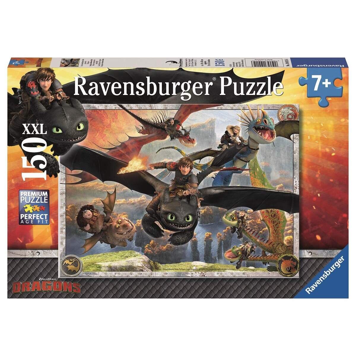 Ravensburger XXL Puzzle Dragons, Drachenzähmen leicht gemacht, 150 Teile