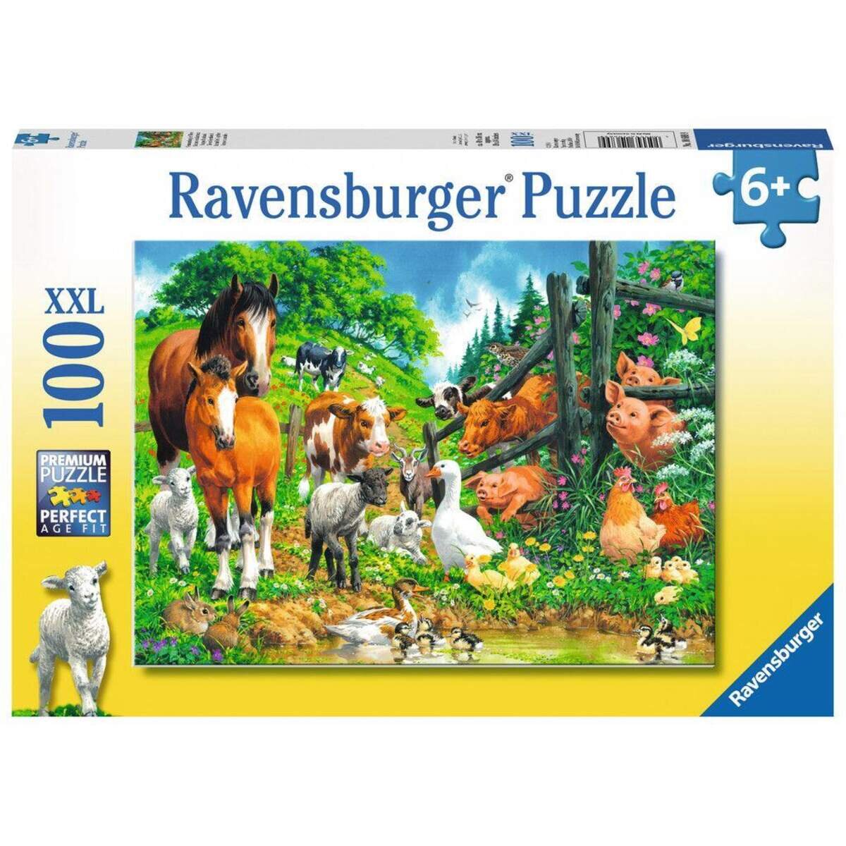 Ravensburger XXL Puzzle Versammlung der Tiere, 100 Teile