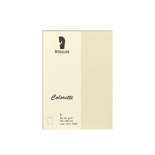 Rössler Coloretti Briefkarten Creme A6, 5 Stück