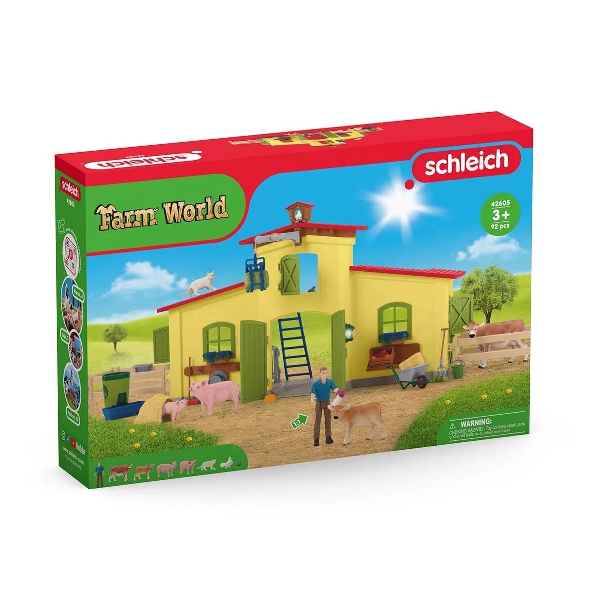 Schleich® 42605 Farm World - Großer Stall mit Tieren und Zubehör