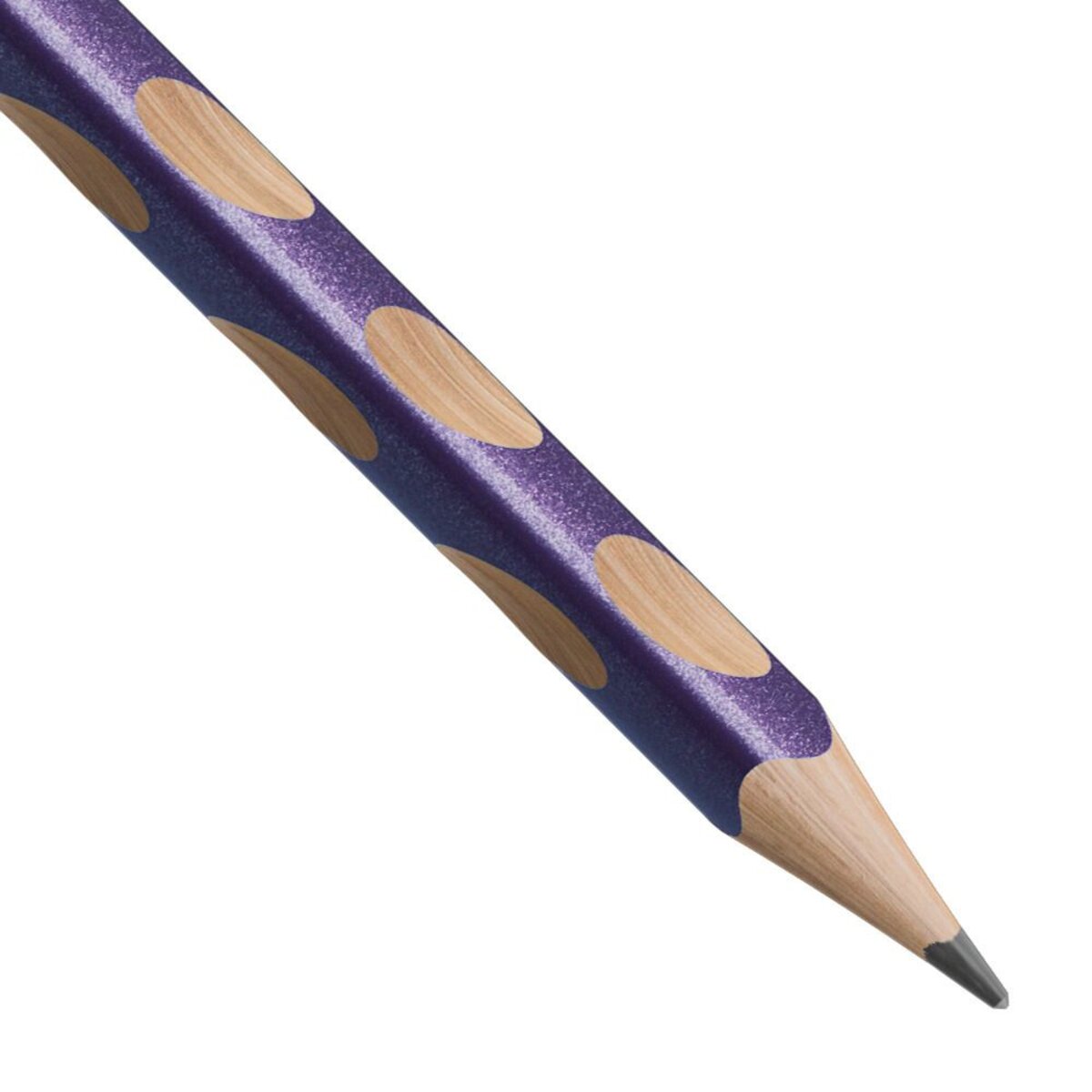 Schmaler Dreikant-Bleistift für Linkshänder - STABILO EASYgraph S Metallic Edition in metallic Violett - Einzelstift - Härtegrad HB