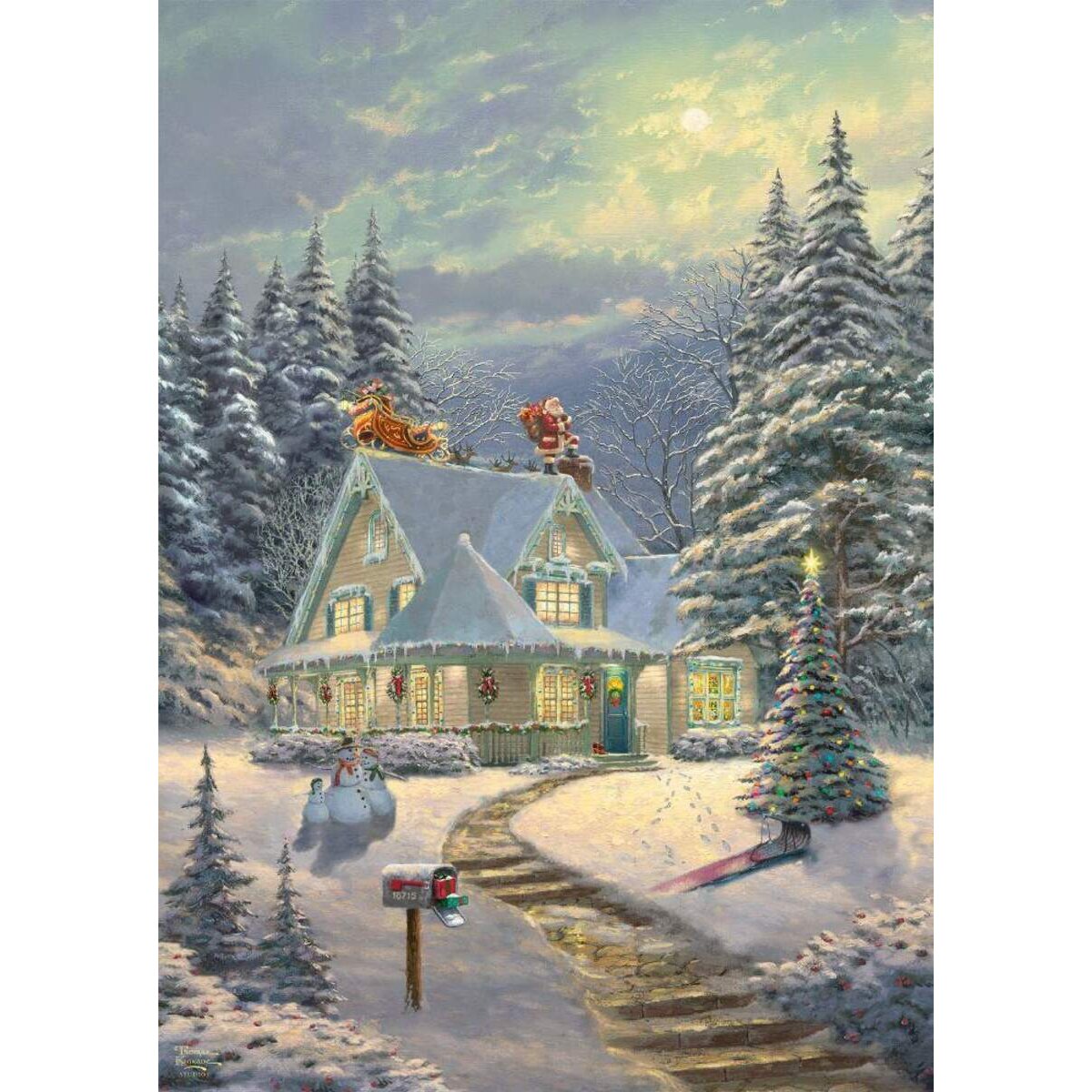 Schmidt Spiele Puzzle - Thomas Kinkade Studios: Am Heiligabend, 1.000 Teile Puzzle