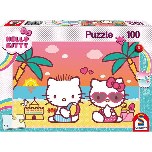 Schmidt Spiele KinderPuzzle - Hello Kitty: Badespaß mit Kitty, 100 Teile