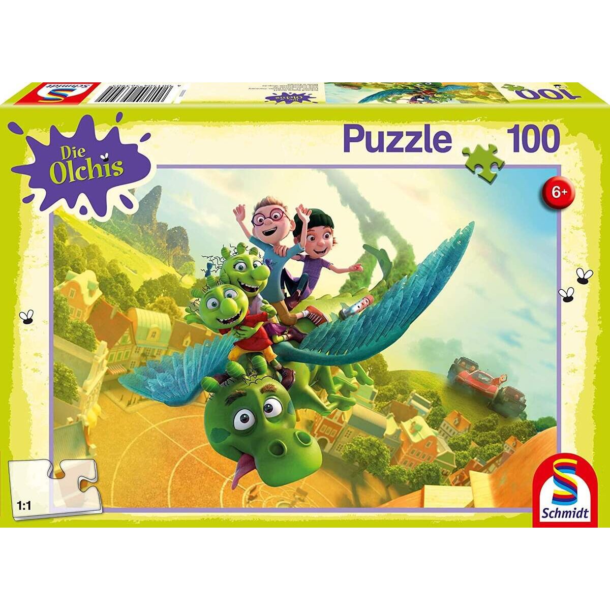 Schmidt Spiele KinderPuzzle - Die Olchis Auf nach Schmuddelfing!, 100 Teile