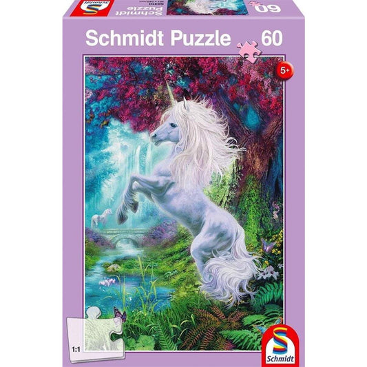 Schmidt Spiele KinderPuzzle - Einhorn im verzauberten Garten, 60 Teile