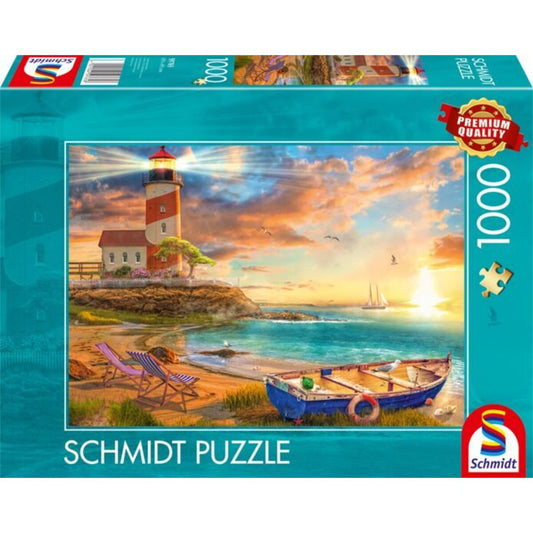 Schmidt Spiele Puzzle - Sonnenuntergang in der Leuchtturm-Bucht, 1000 Teile