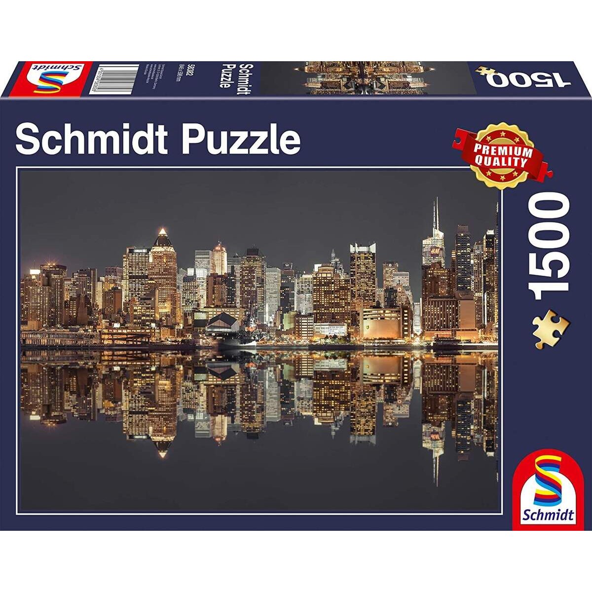 Schmidt Spiele Puzzle - New York Skyline bei Nacht, 1500 Teile