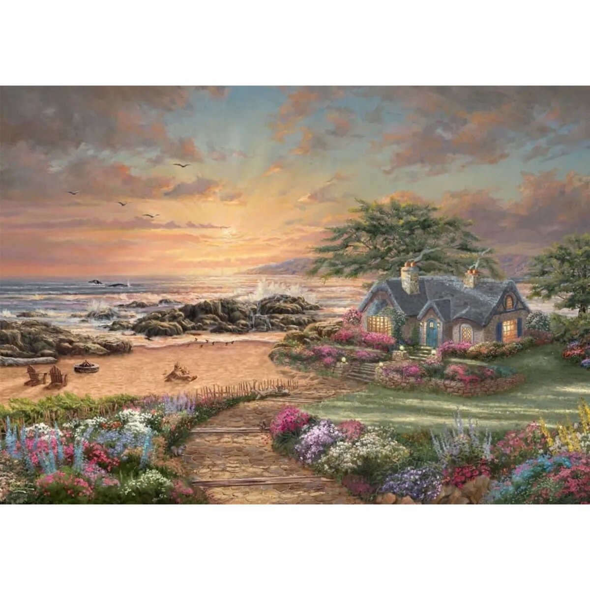 Schmidt Spiele Puzzle - Thomas Kinkade Studios: Seaside Cottage, 1000 Teile