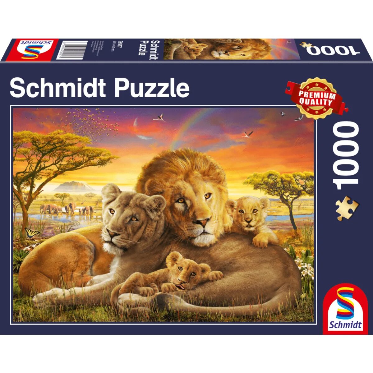 Schmidt Spiele Puzzle - Kuschelnde Löwenfamilie, 1000 Teile