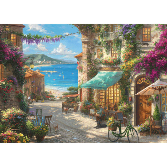 Schmidt Spiele Puzzle - Cafe an der italienischen Riviera von T. Kinkade, 1000 Teile