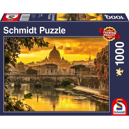 Schmidt Spiele Puzzle - Goldenes Licht über Rom, 1000 Teile