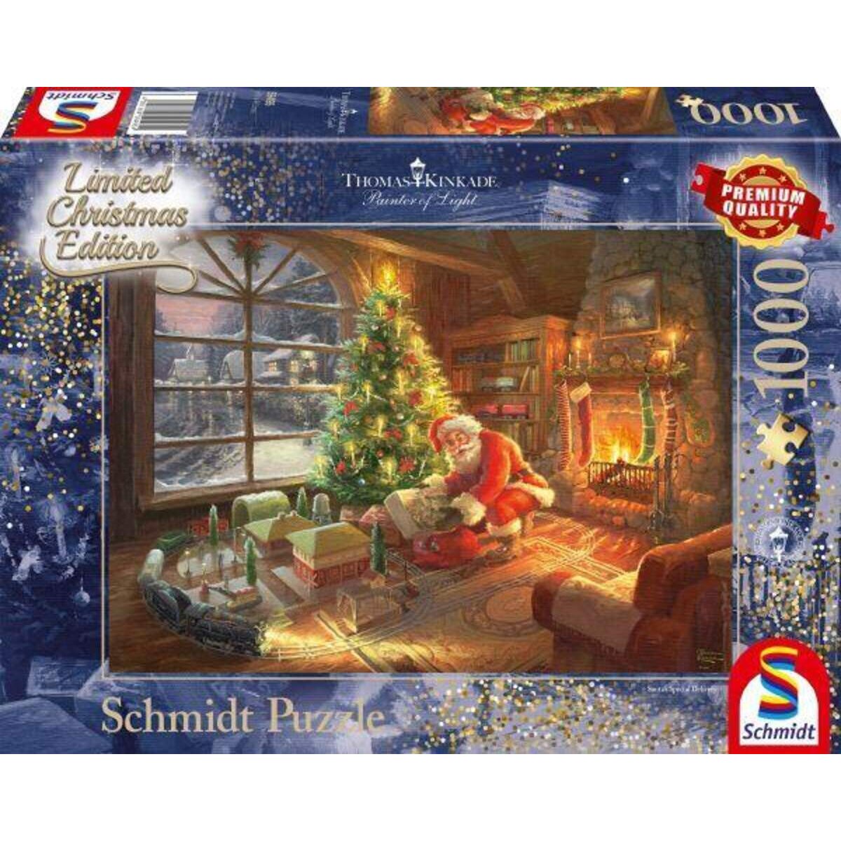 Schmidt Spiele Puzzle - Thomas Kinkade Der Weihnachtsmann ist da!, Limited Edition 1000 Teile