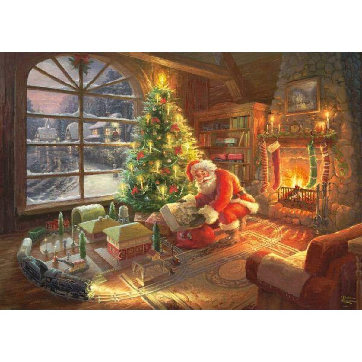 Schmidt Spiele Puzzle - Thomas Kinkade Der Weihnachtsmann ist da!, Limited Edition 1000 Teile