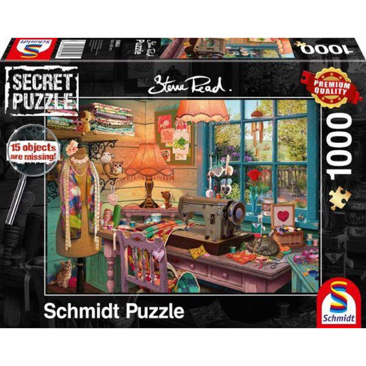 Schmidt Spiele Puzzle - Secret Puzzle Steve Read: Im Nähzimmer, 1000 Teile