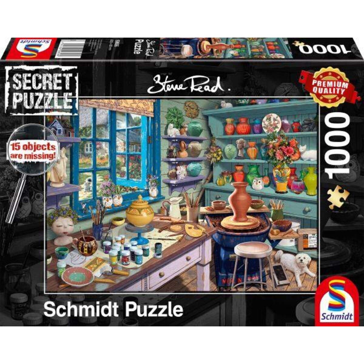 Schmidt Spiele Puzzle - Secret Puzzle Steve Read: Im Künster-Atelier, 1000 Teile