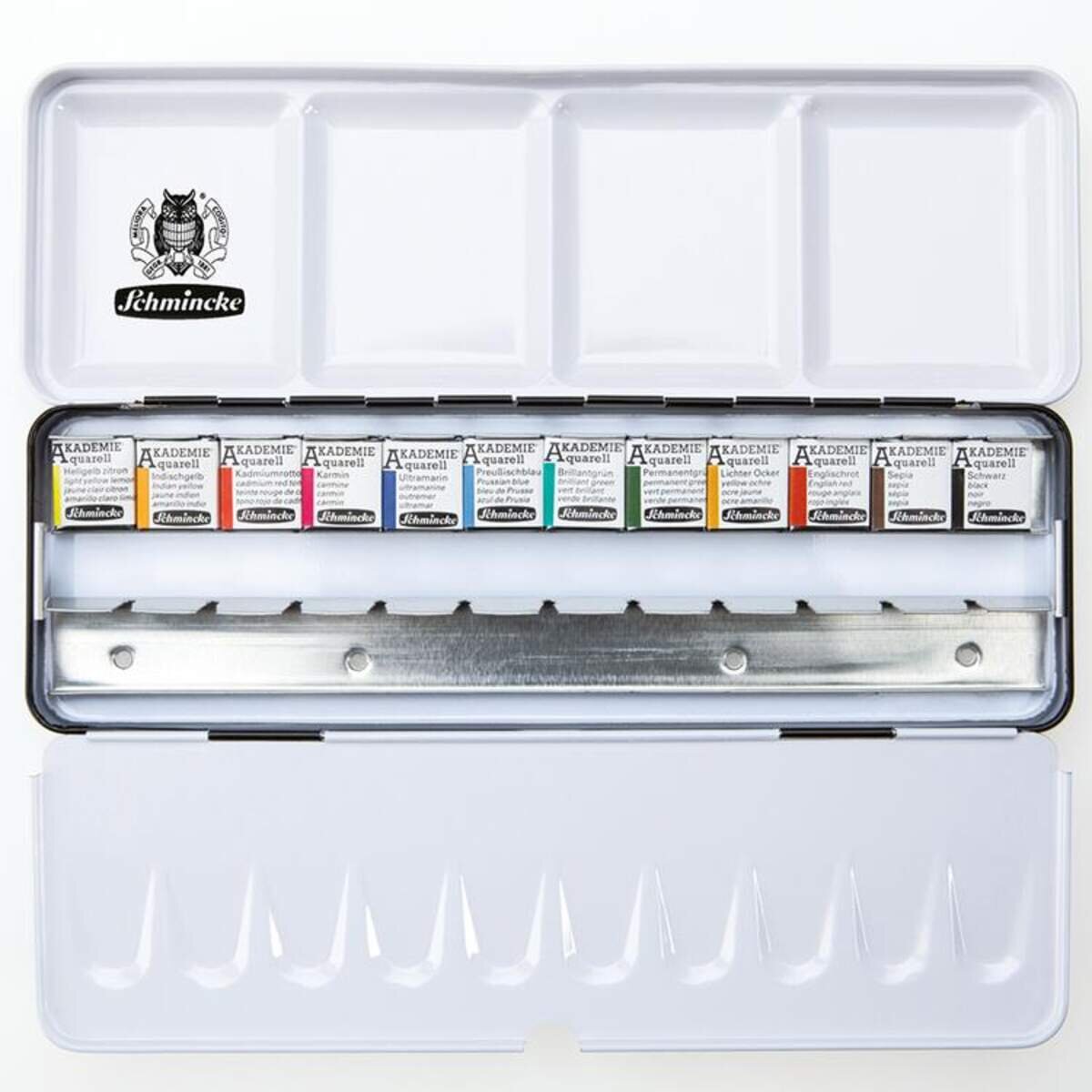 Schmincke Aquarellfarben Akademie 12 1/2 + Leerschiene