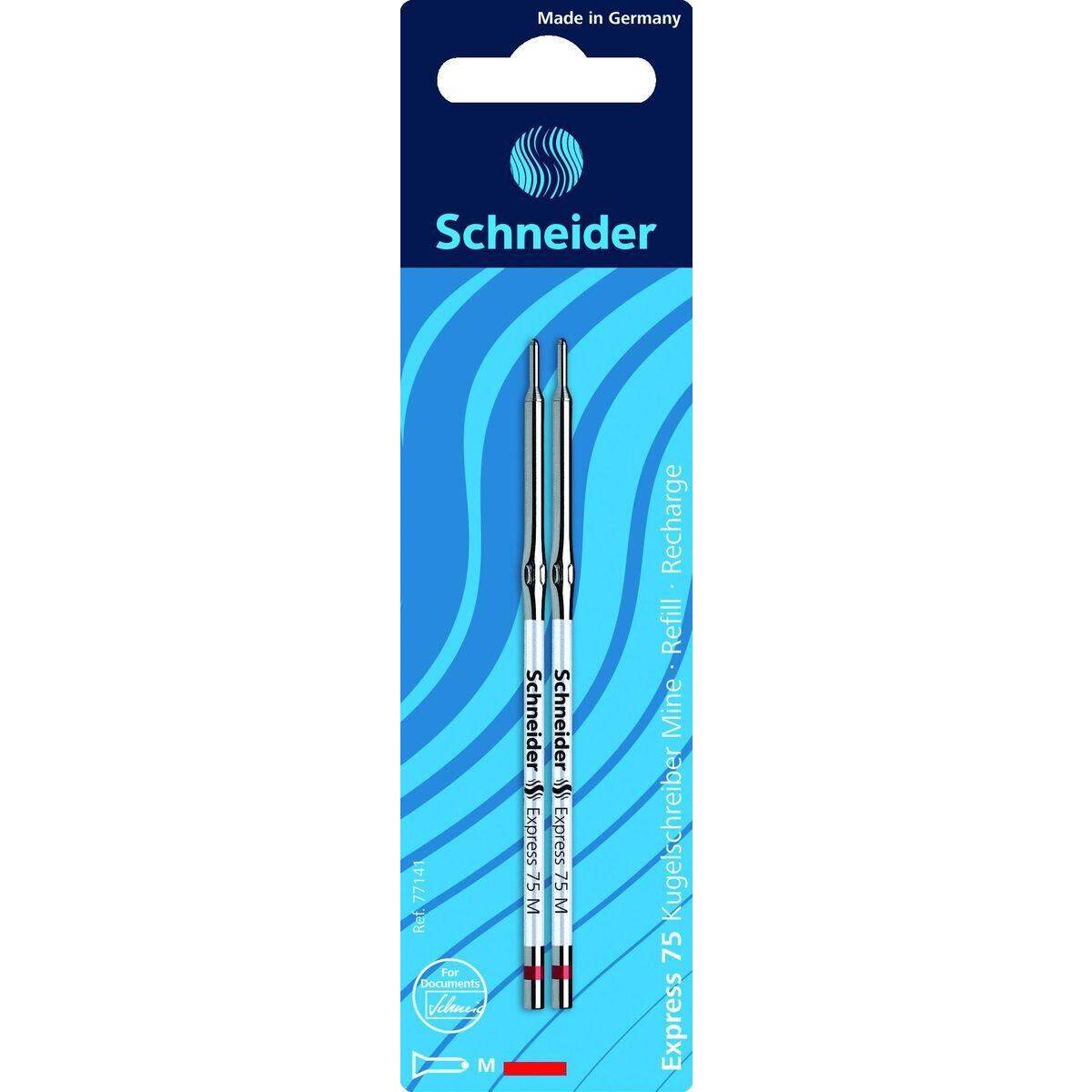 Schneider Kugelschreibermine 75, M, rot, 2 Stück