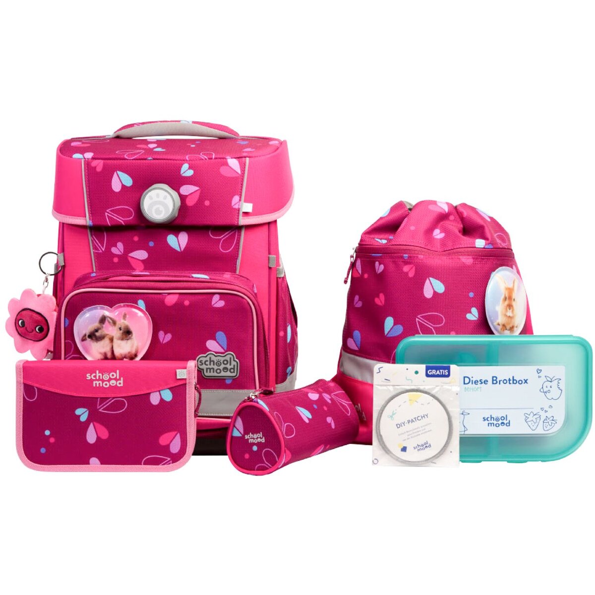 School-Mood Champion Pro Klara (Häschen), 7-tlg. Schulranzenset